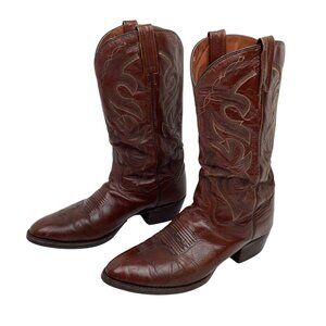 Dan Post Marlboro Western Style 2111 Mens 9D Leather Cowboy Boots Brown